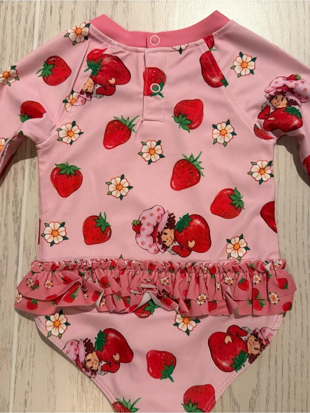 Strawberry Shortcake Girls 12M Pink UPF 50 Rash Guard Swimsuit NWT